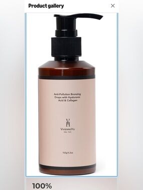 VivienneHu Bronzing Drops, 150g/5.3oz, with Hyaluronic Acid & Collagen